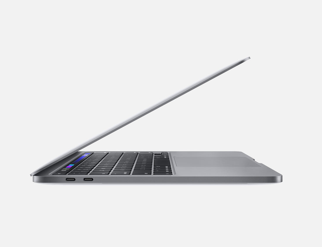 MacBook Pro 13-inch A2338 M1, open, side view