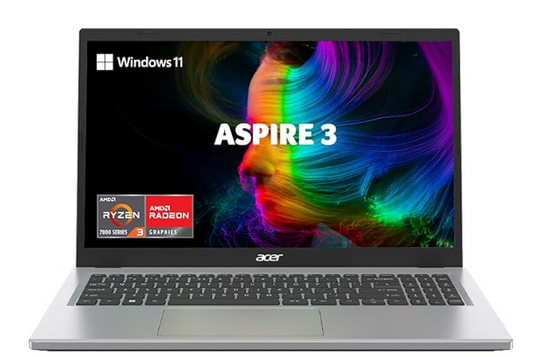 Acer Aspire Amd Ryzen 3 7320U Equal to Core i5 10th Gen Performance (8GB Ram/256gb SSD/Windows 10 Pro) With Surprise Gifts