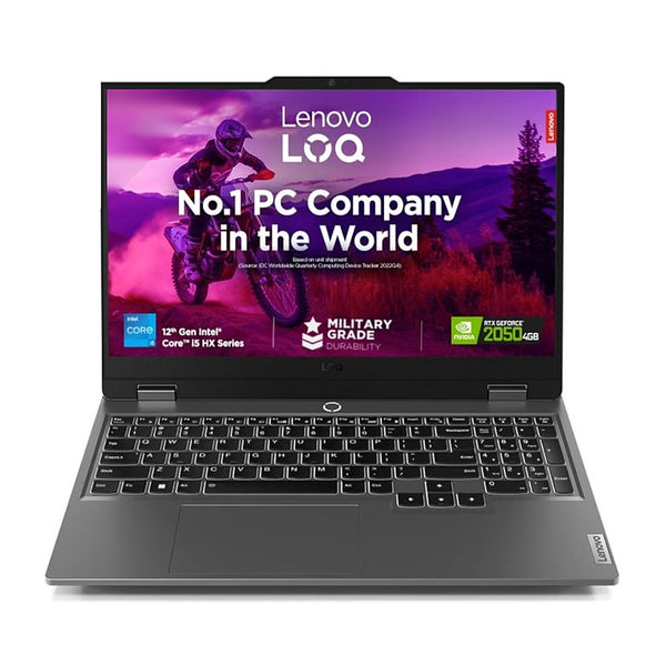 Lenovo LOQ 15 Gaming Laptop | Intel Core i5-12450HX 12th Gen | 16GB DDR5 RAM | 512GB NVMe SSD | NVIDIA RTX 2050 4GB Graphics | 15.6" FHD 144Hz Display | Windows 11 Pro | 1 Year Lenovo Care Warranty